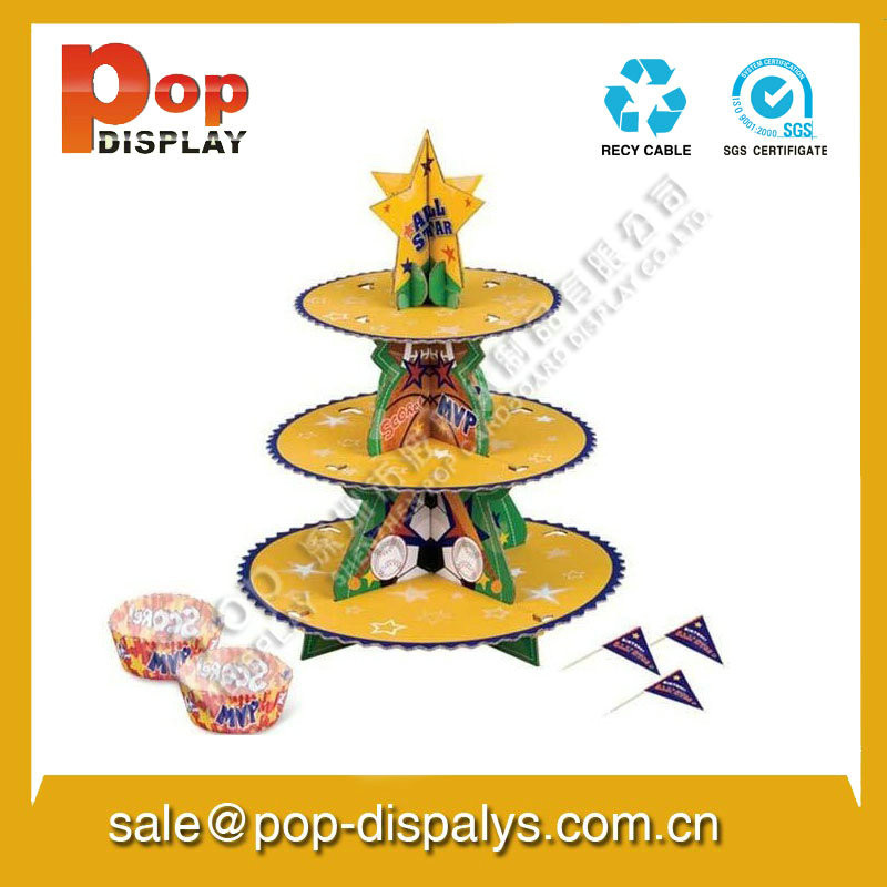 Foldable Cupcake Display Stands , Merchandising Display Racks