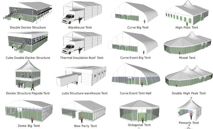 High Density Waterproof Cloth PVC Tarpaulin Tent , Large Inflatable tents for warehouse