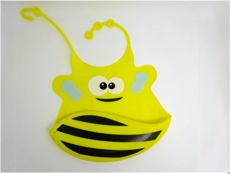 Yellow / Brown Silicone Baby Products Lovely Baby Silicone Bibs