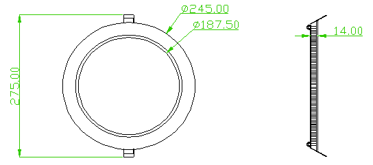 CRI72 10W Round LED Recessed Panel Light 85lm/w , LED Panel Lighting