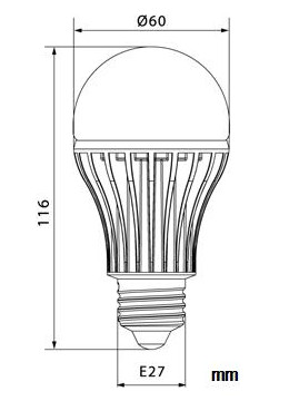 3000K Non-Dimmable Indoor LED Light Bulbs 6W For Shopping Malls Lighting