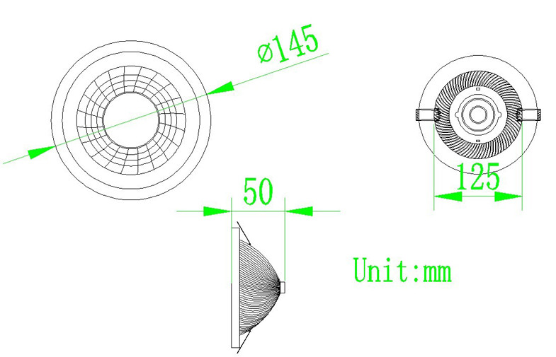 10W Cree Cob Dimmable LED Downlights 680lm , 125mm Recessed Led Dimmable Downlights