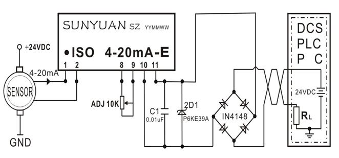 High Precision 4-20ma Isolator 2 wire Series Loop Conditioner IC