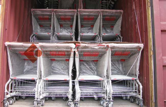 European / American Large Double Basket Shopping Cart 50KG - 80KG