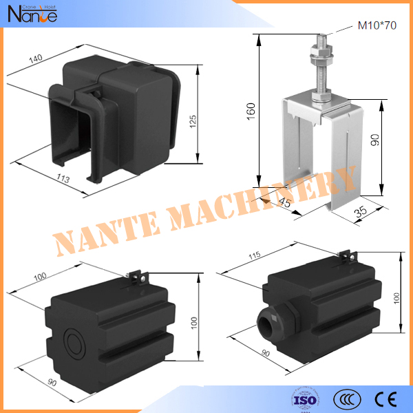 PVC Conductor Rails System Current Collector With Connecting Cable