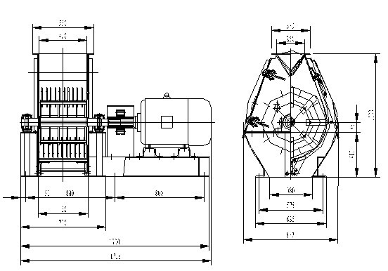 0.35mm Output 12 t/h Rotor 630mm U - Type Hammer Mill Machine For Alcohol, Lemon Plwants