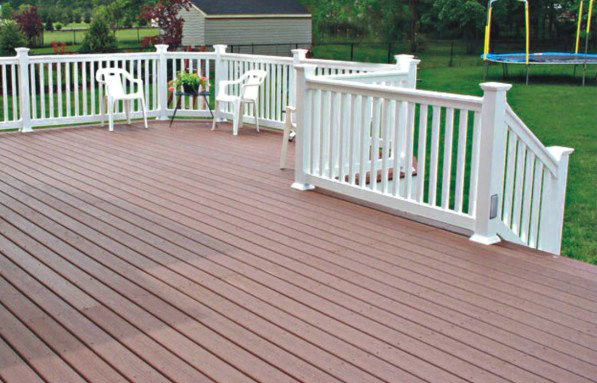 Coffee Solid Core WPC Decking Floor Weather Resistance For Exterior Wall