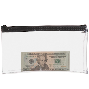 Clear Vinyl 16 mil Bank Deposit Bags / Wallets With Zipper closure