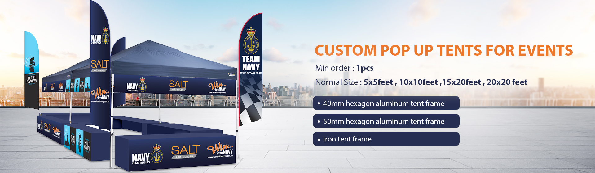 custom printed tents