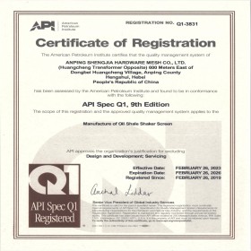 API Q1 Certificate