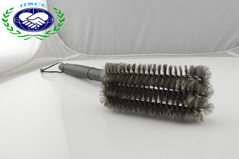 Hot Selling Stainless Steel 3-Sided BBQ Grill Cleaning Brush for Outdoor BBQ with High Quality, Grill Brush