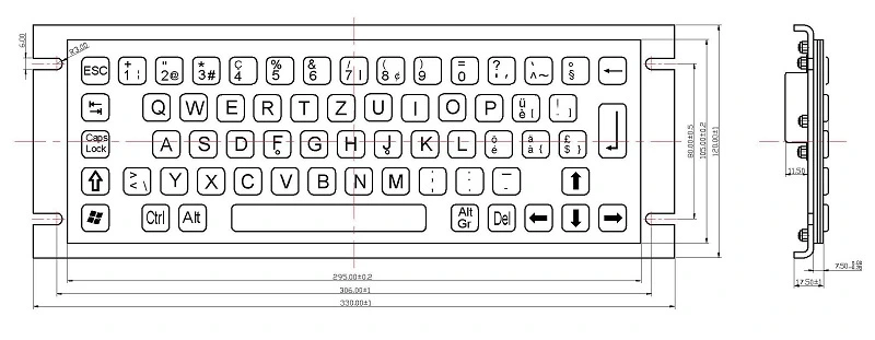 Waterproof IP65 Information Kiosk Metal Keyboard