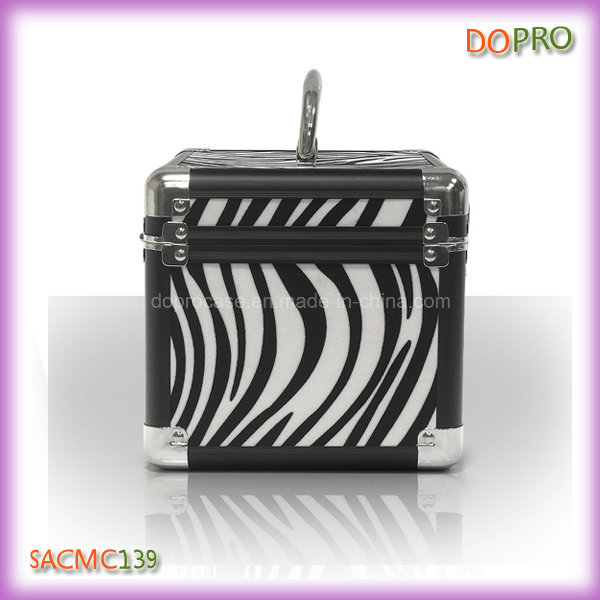 Small Size Zebra Pattern Metal Cases for Makeup (SACMC139)