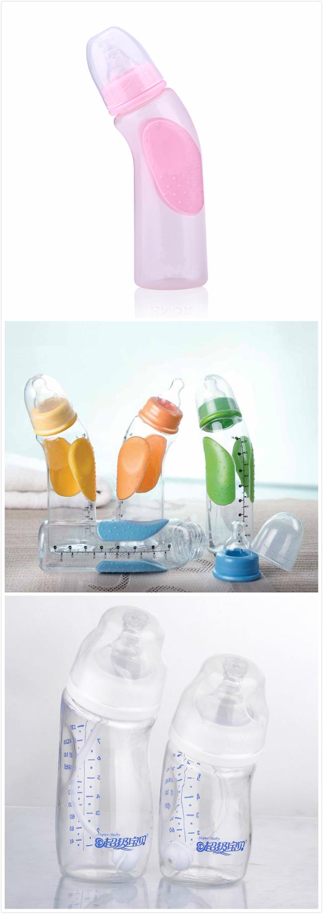 New Products! Hot Selling PP Material 240ml Anti-Slip Baby Feeding Bottle