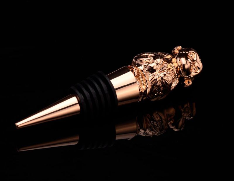 Eagle Shape Gold Plated Metal Wine Bottle Stopper (GZHY-BS-012)