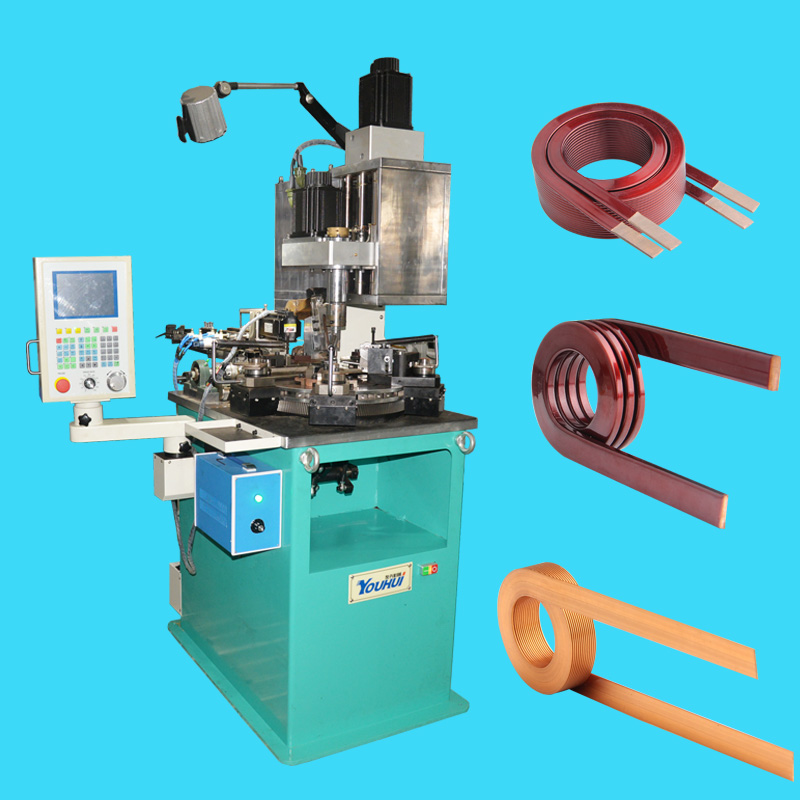 CNC Multi Axis Bobbinless Coil Winder for Heavy-Duty Air Core Coils by Flat Wires