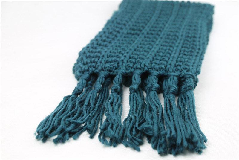 Unisex Winter Warm Pinapple Stitches Classic Fringes Heavy Knitted Scarf (SK169)