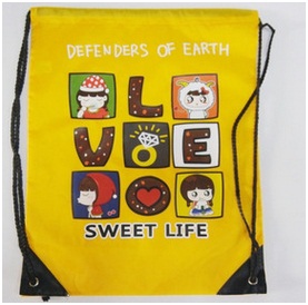 Promotional Drawstring Bags, Cartoon Backpack Bags Hot Stamping Logo