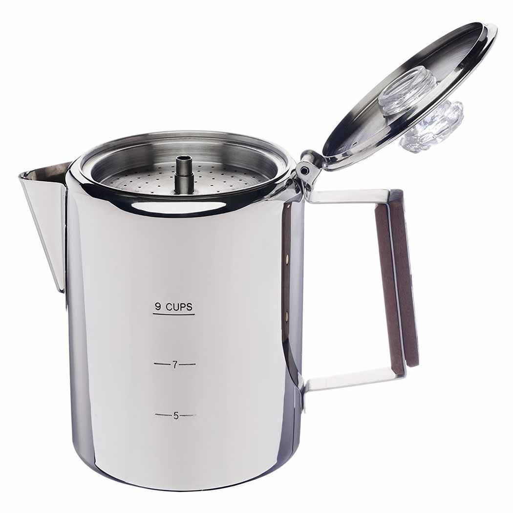 Stainless steel coffee pot with filter