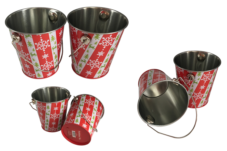 Handle Tin Bucket Metal Promotion Gift Wholesale Gift Tin