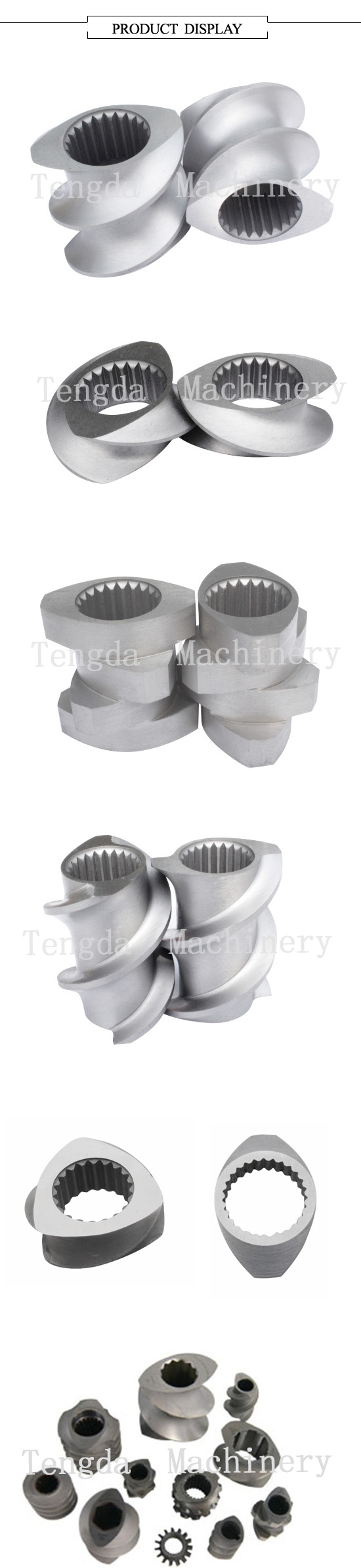 Ce Spare Part Screw for Nanjing Tengda Double-Screw Plastic Extruder