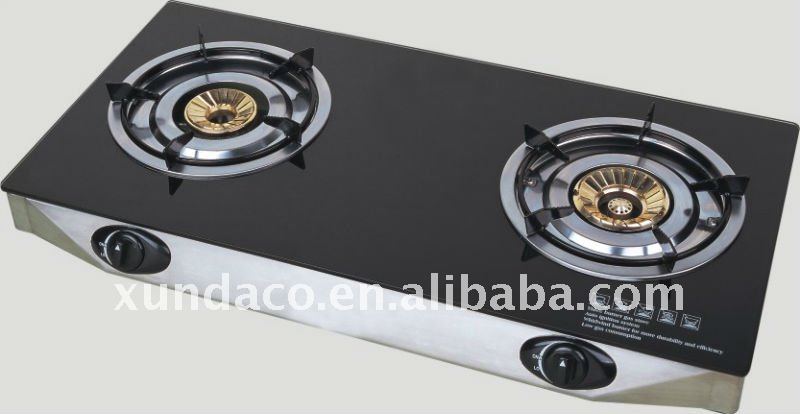 2 Burners Tempered Glass Panel Gas Stove