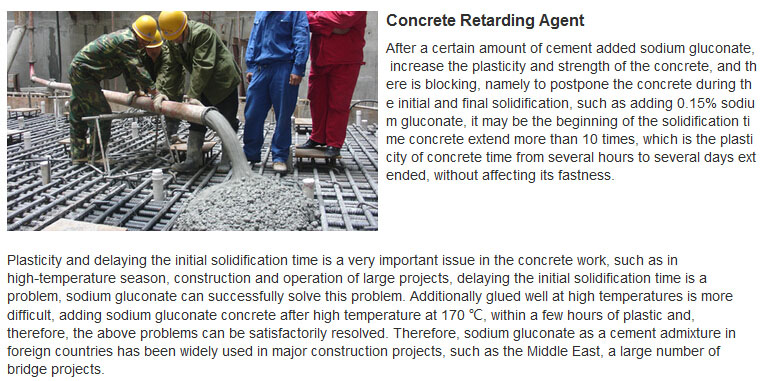 Industry Grade Retader Concrete Admixture Gluconic Acid Sodium Salt Price