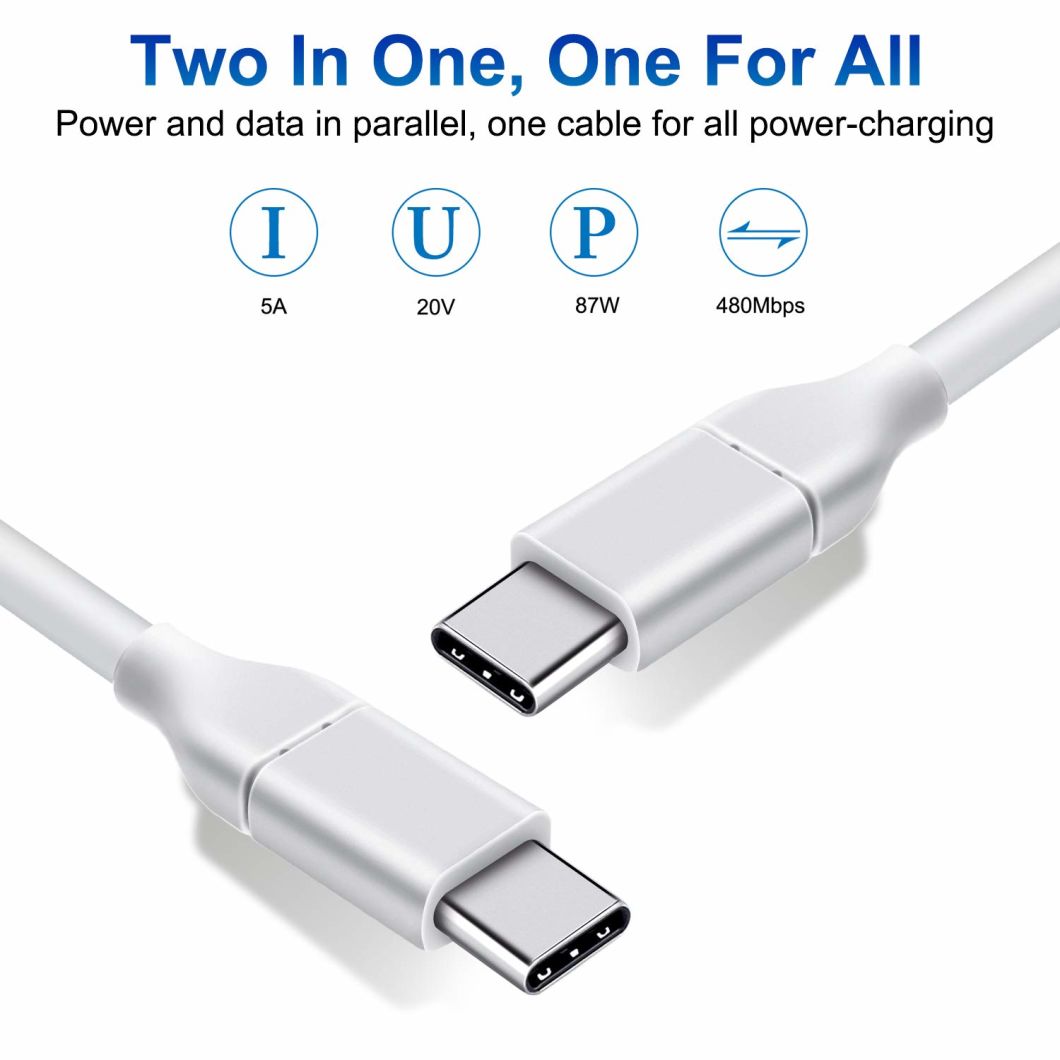 Нейлоновая оплетка USB C - USB C Быстрое зарядное устройство Гибкий кабель типа C