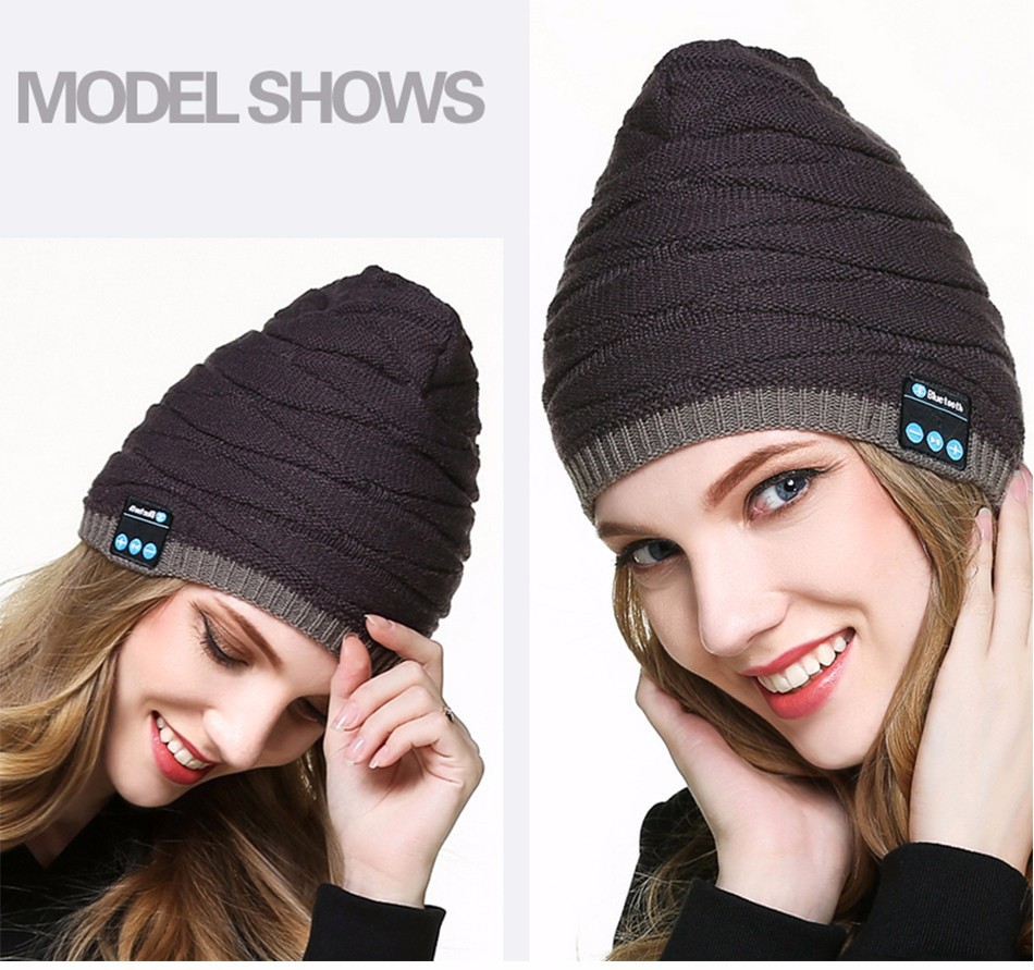 Telepon Telinga Nirkabel Topi Beanie Populer Untuk Musim Dingin Popular Beanie Hat Wireless Ear Phone For Winter