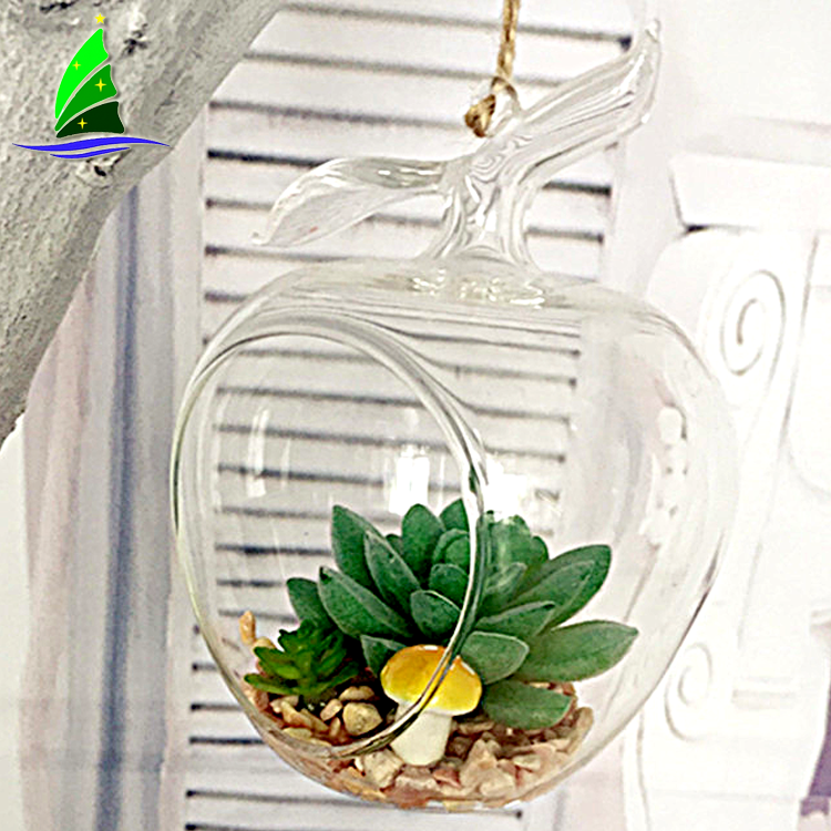 Apple em forma de vidro pendurado planta Terrarium Apple Shaped Glass Hanging Plant Terrarium
