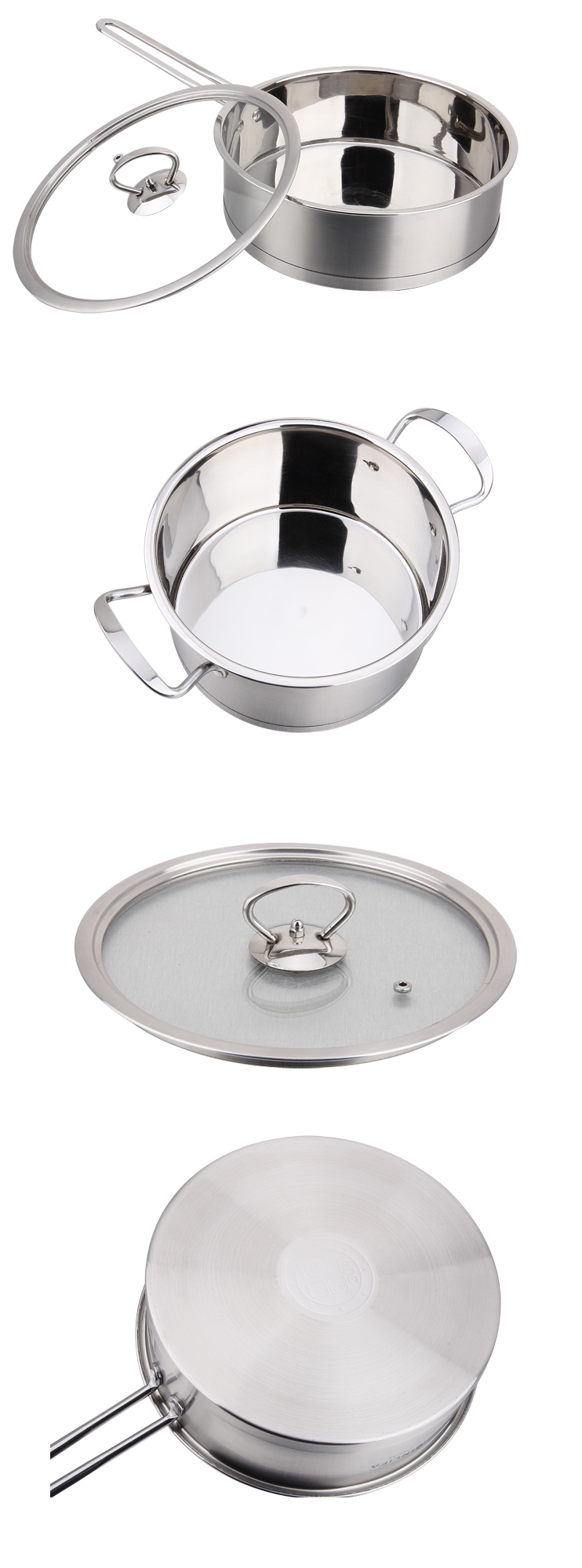 304 Stainless Steel Right Angle Soup Pot with Two Handle