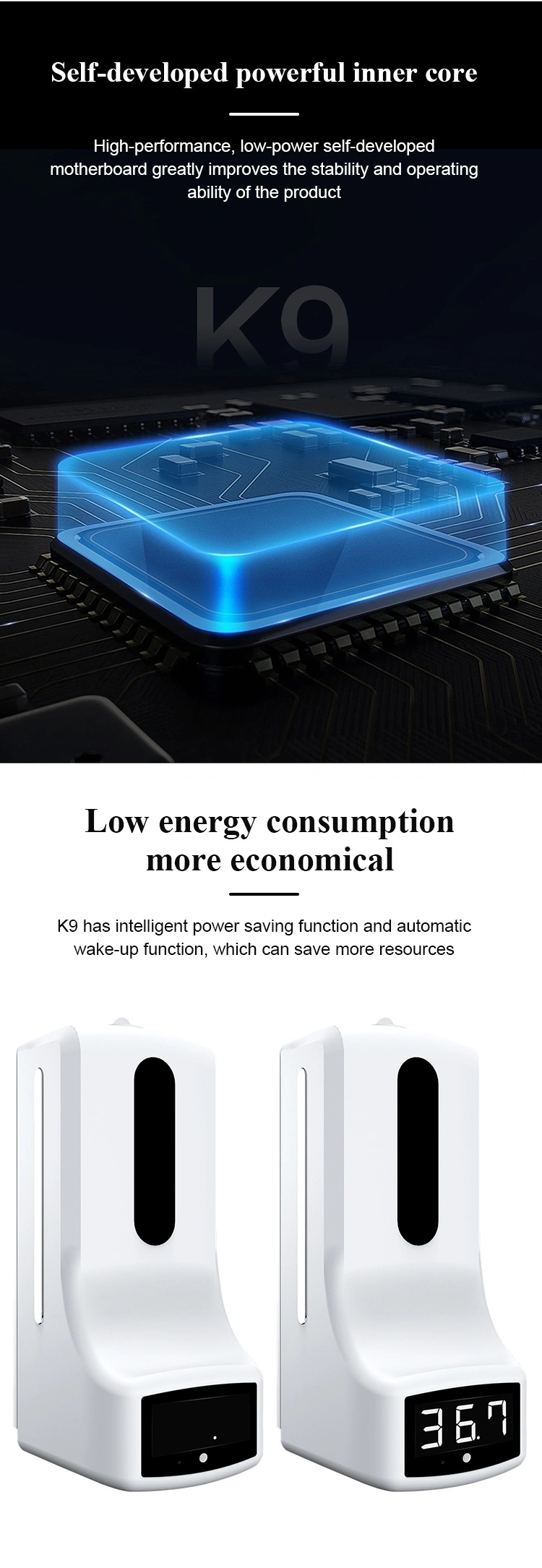 Automatic Sensor Temperature Measurement Hand Sanitizer Dispenser