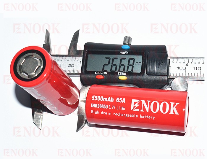 Safe Enook 26650 5500mAh 65A Rechargeable Cell 