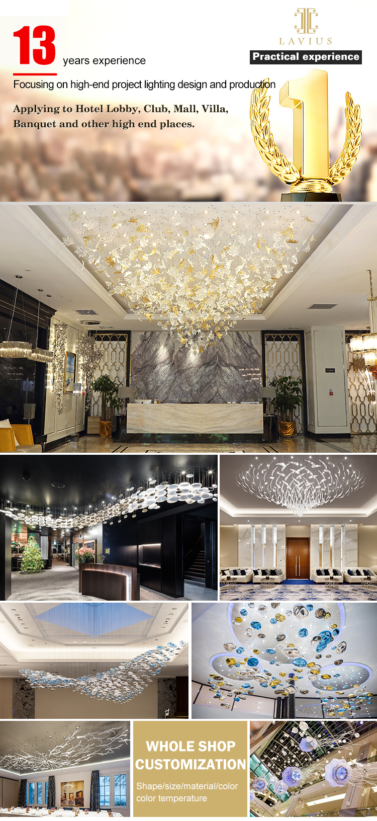 customization modern hotel chandelier
