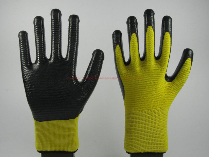 U203 Nitrile Coated Zebra-Stripe Construction Safety Work Gloves