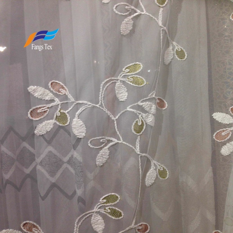 100% Polyester Embroidered Wide Voile Curtain Fabric 3