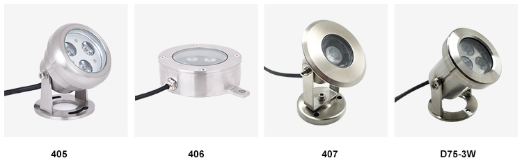 Adjustable angle IP68 fountain spotlight