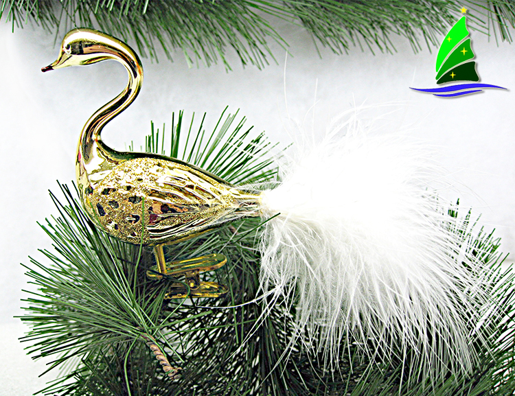 Christmas  glass  flamingo  ornament 