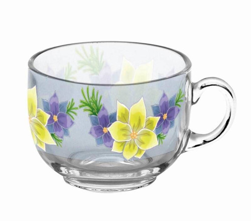 Nice Flower Beer & Coffee Glass Mug Set Tea Cup
