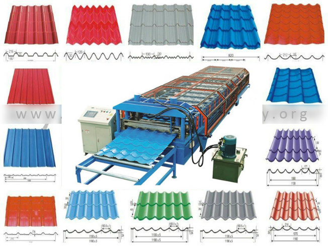 PLC Control System Glazed Tile Roof Roll Forming Machine