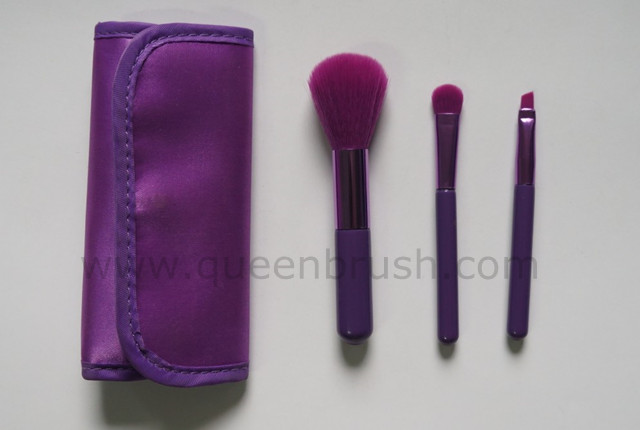 Beauty Cosmetics Nylon Hair Makeup Brush Set 3 Pieces