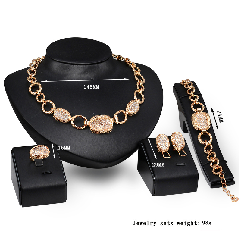 Fashion Metal Gold Chunky Jewelry Sets (C-XSST0060)