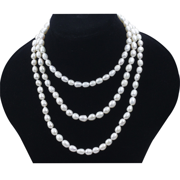 60inches Long Natural Real Women Freshwater Pearl Necklace