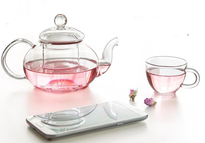 High Borosillicate Glass Tea Pot with Set Tea Kettle