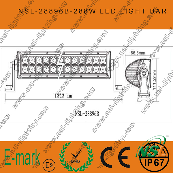 2016! ! ! Super Bright 50 Inch 288W LED off Road Driving Light Bar, 12V LED Light Bar, Waterproof LED Light Bar