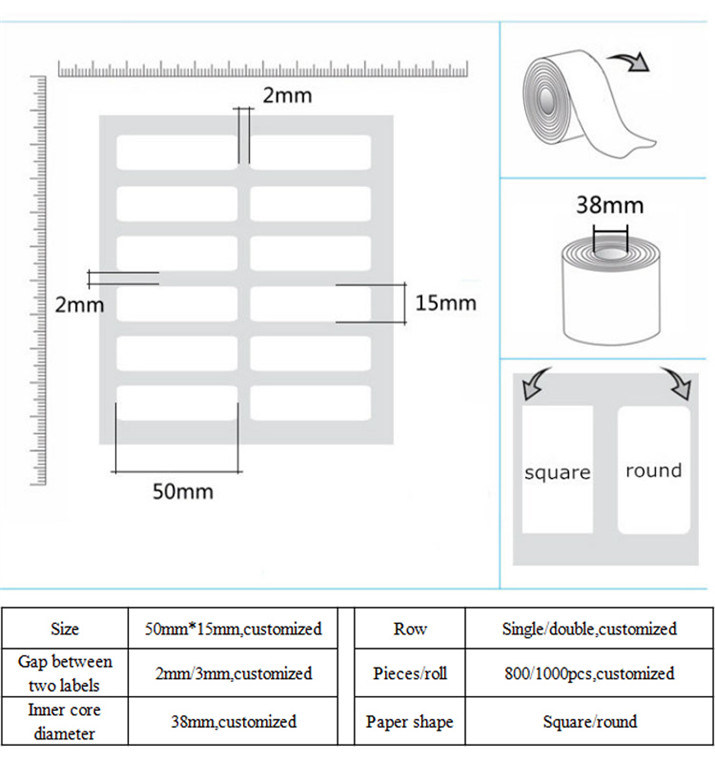 White Color Rolls Self Adhesive Label Paper