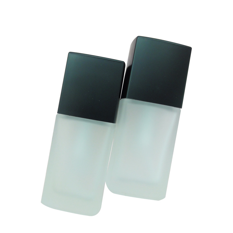 30ml white liquid foundation head glass lotion bottle