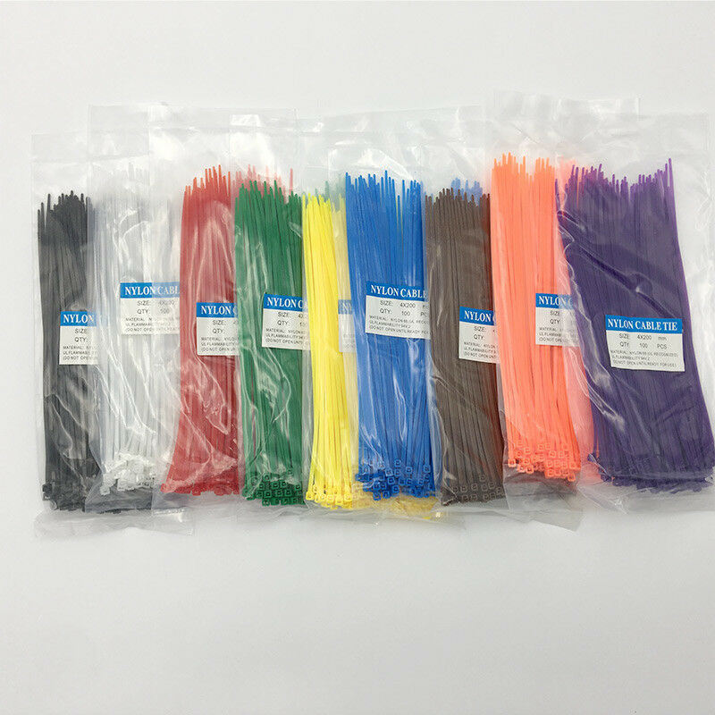 50PCS 4*200mm Standard Nylon Cable Tie Plastic Self-Locking Cable 2.7mm