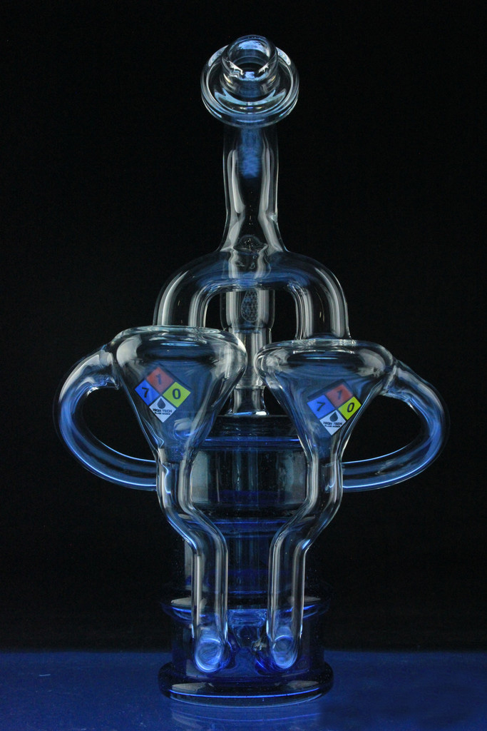 Blue Stardust Oil Barrel Recycler Glass Smoking Water Pipe (ES-GB-561)