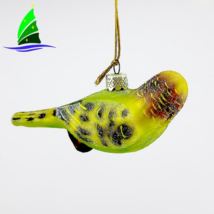 Ornamento de pájaro de cristal pintado a mano Hand Painted Glass bird ornamnent